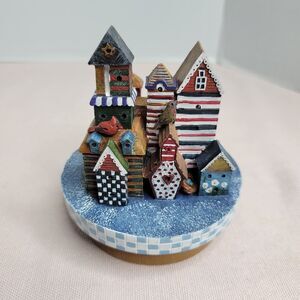 Lang Candles Topper Birdhouses Patchwork Large Medium Jar Candle Topper 2000 New